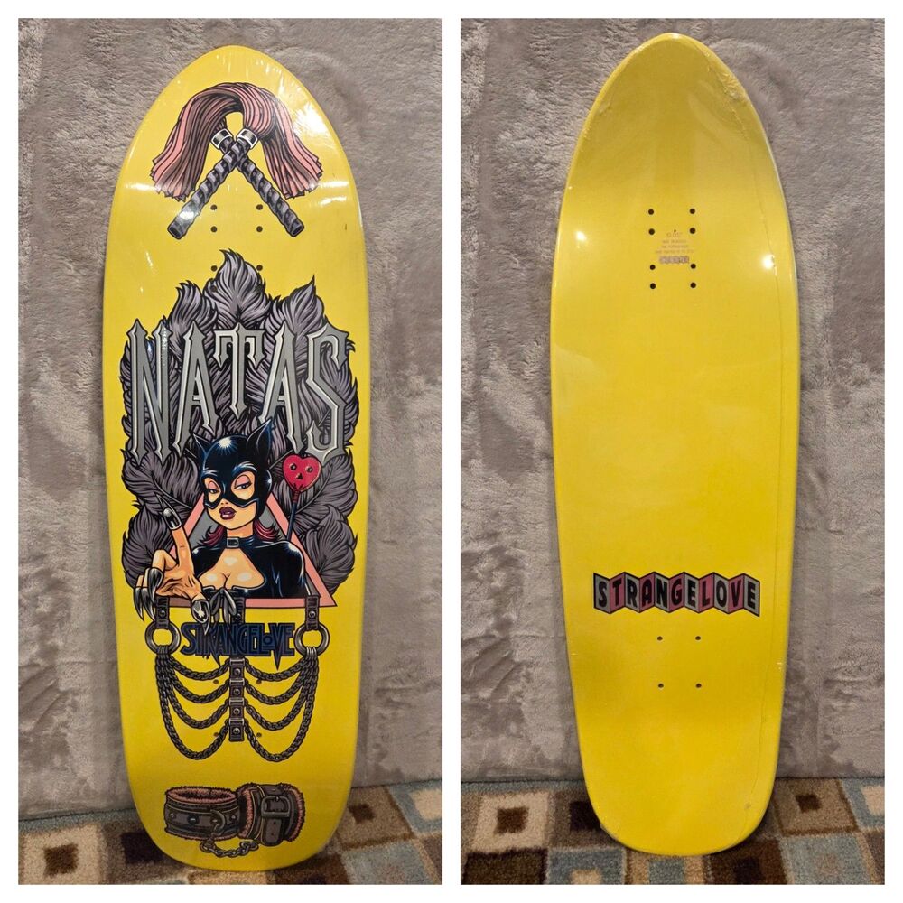 Strangelove Natas Kaupas 10" Skateboard Deck Sean Cliver Design Sealed Yellow